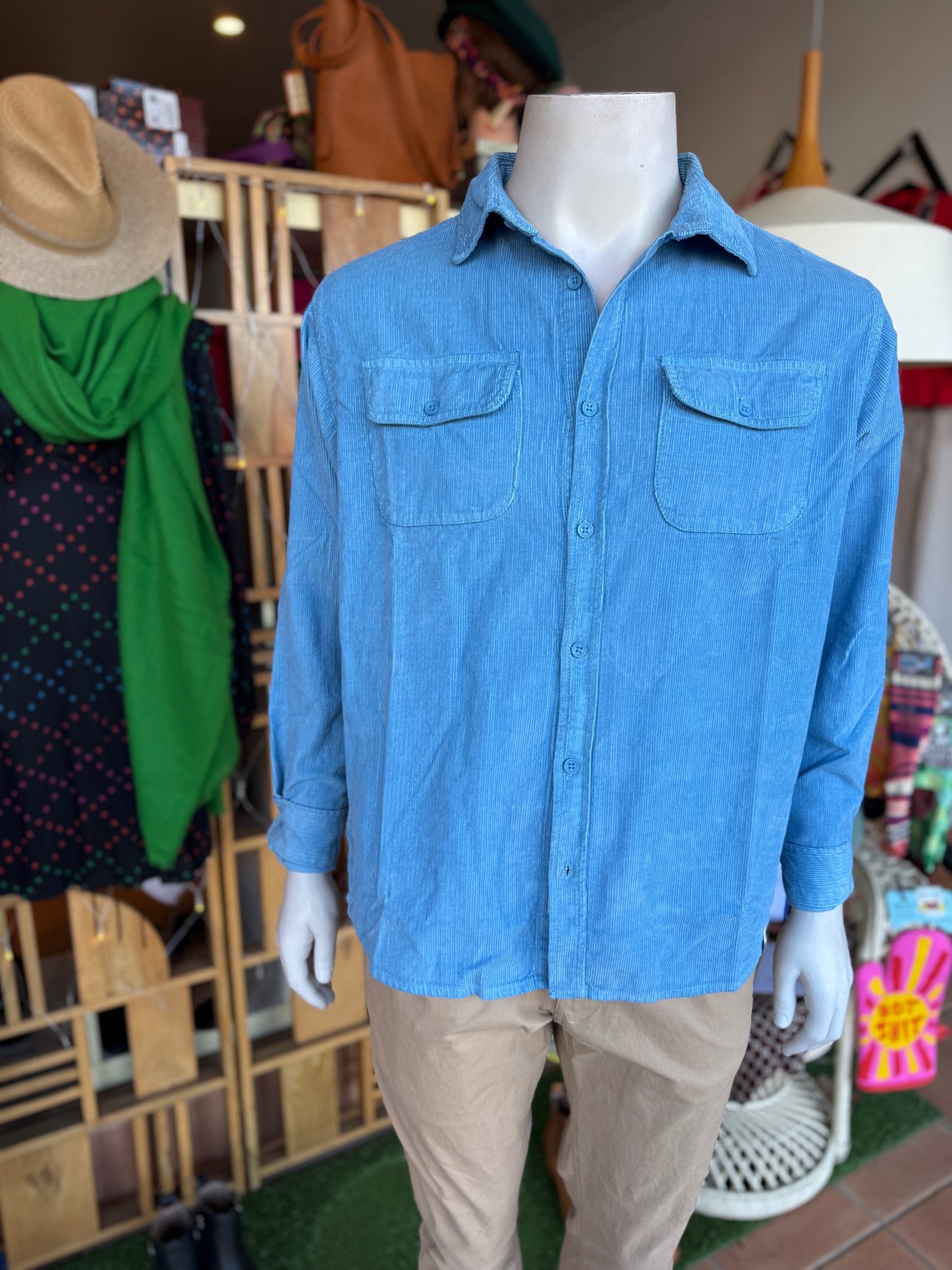 Lazy Boy Cord Shirt - Dusty Blue