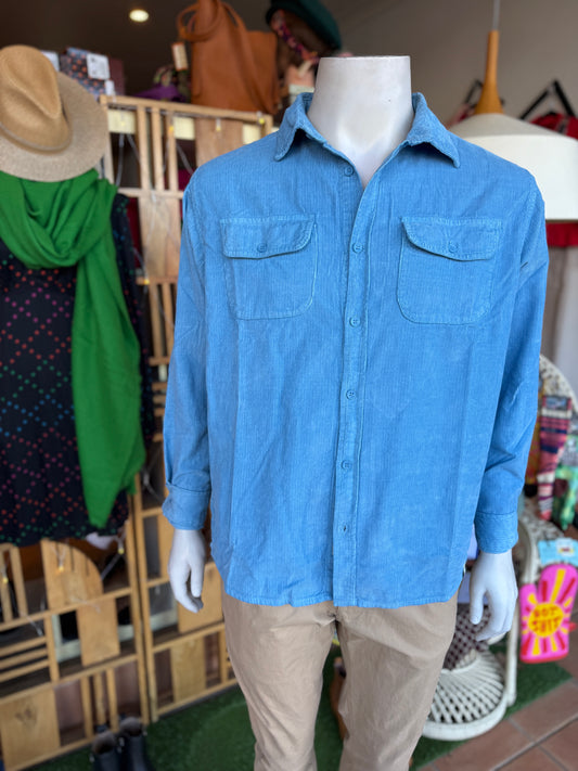 Lazy Boy Cord Shirt - Dusty Blue
