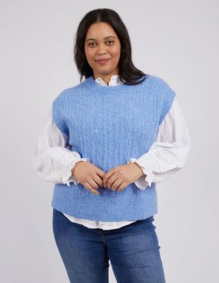 Bramble Knit Vest - Light Blue