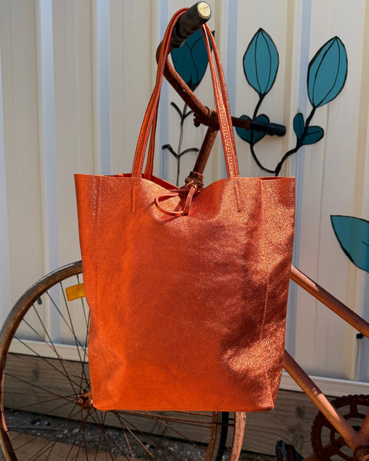 Tote Bag  - Metallic Burnt Orange
