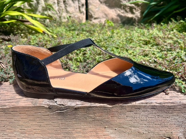 Saddie Sandal - Black Patent Leather