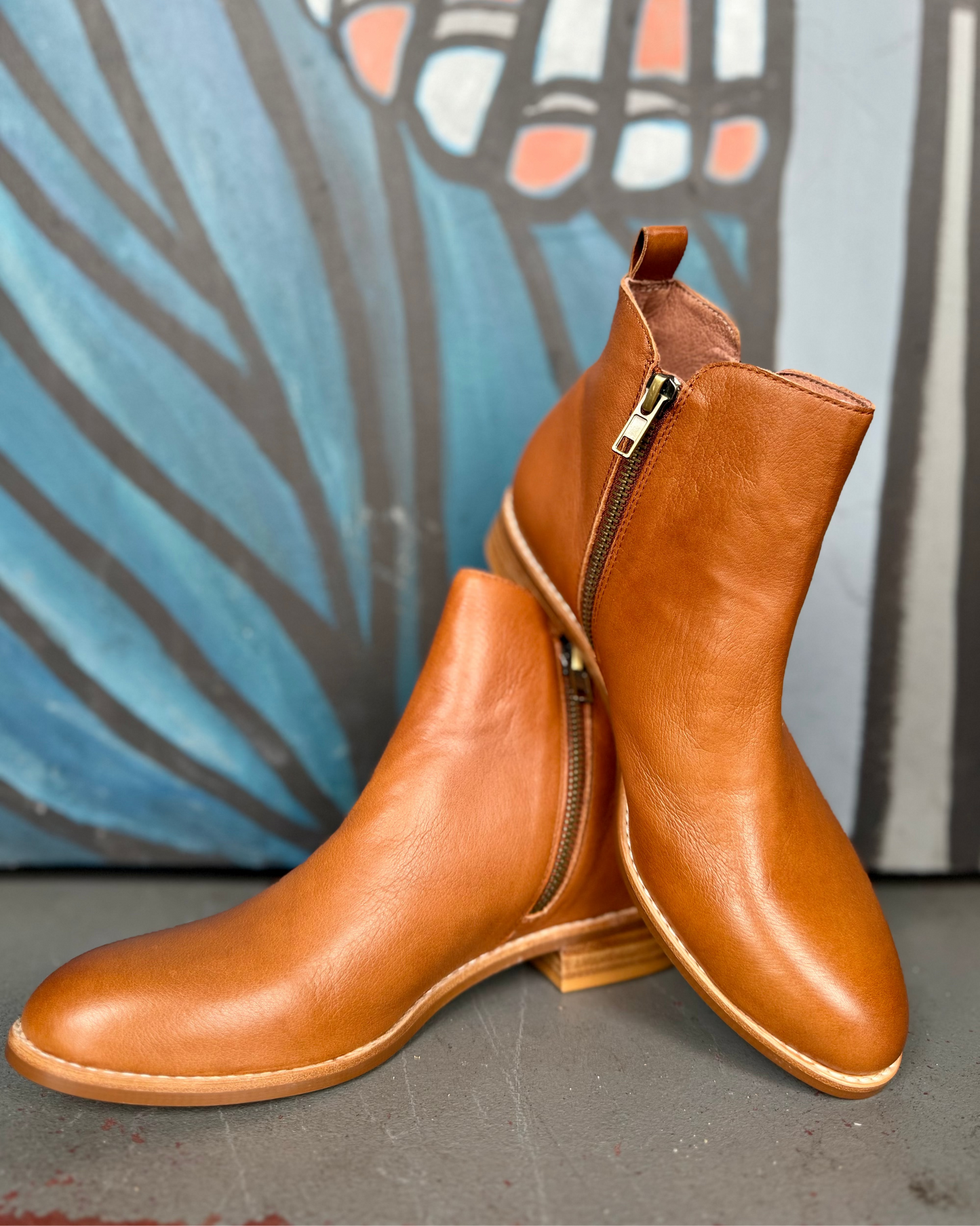 Nakta Leather Ankle Boots - Drambuie