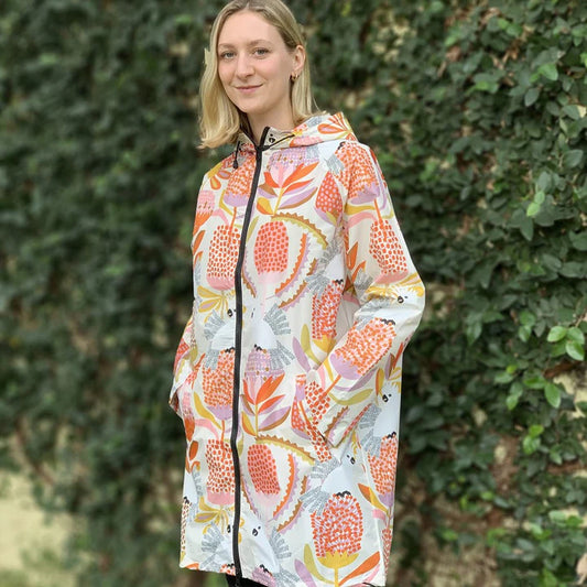 Cockatoos & Banksia - Monster Threads Raincoat