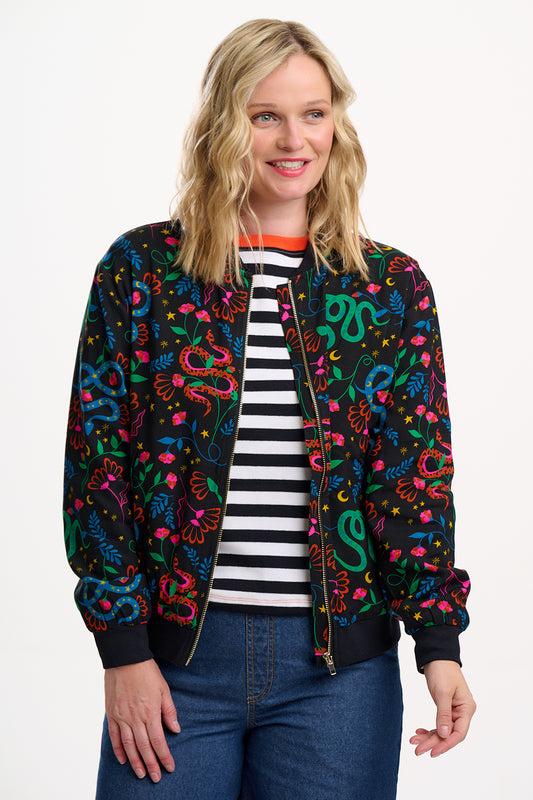 Bobbi Bomber Jacket - Snake Floral