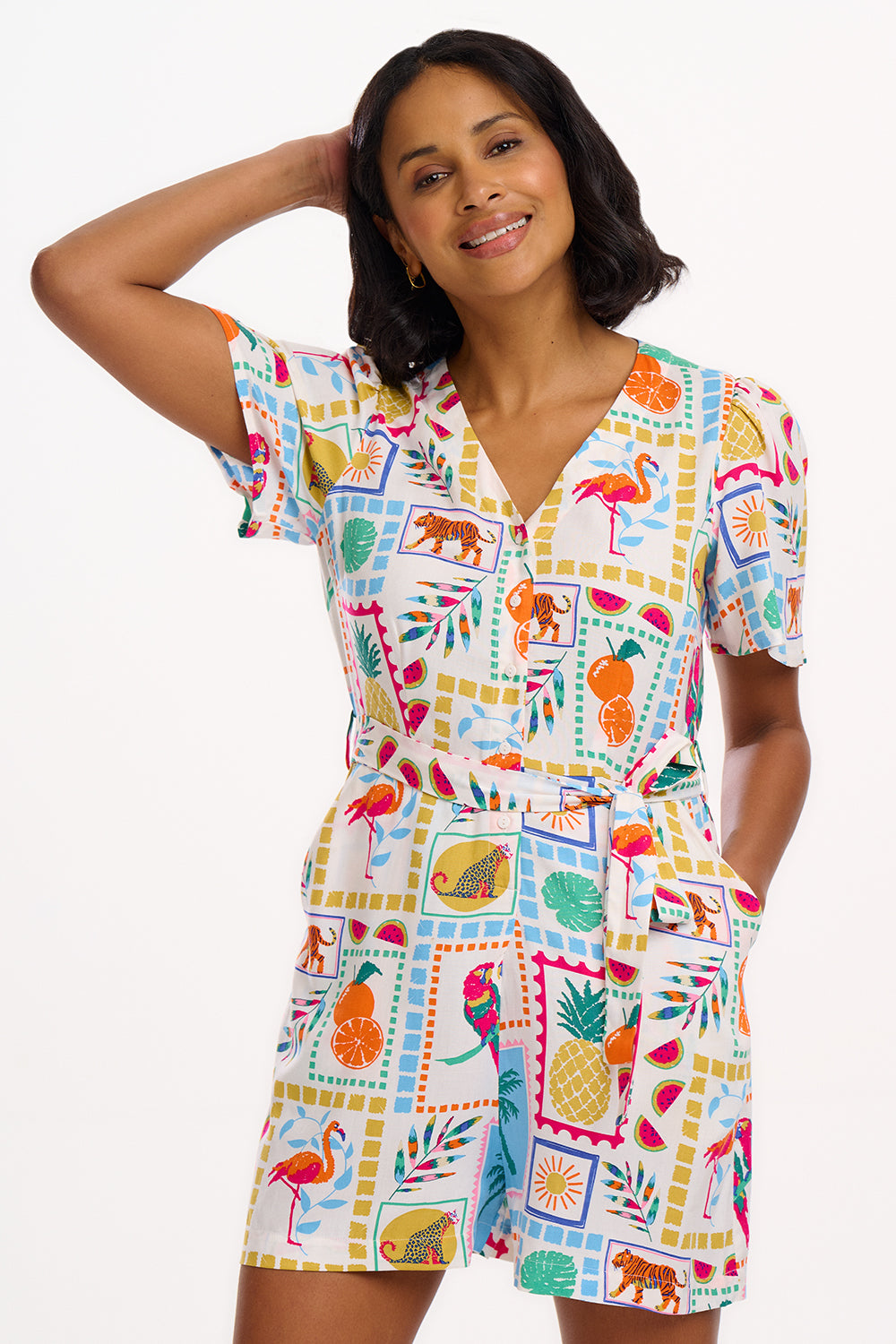 Gweneth Playsuit - Jungle Tile