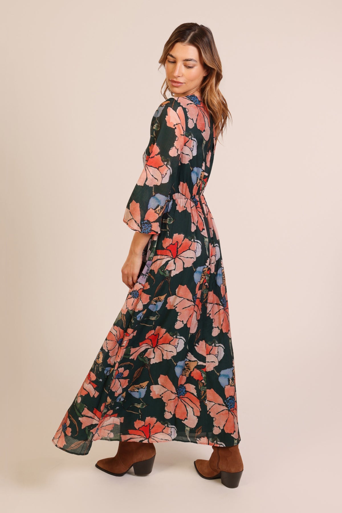 Millie Dress - Slow Motion Green Floral