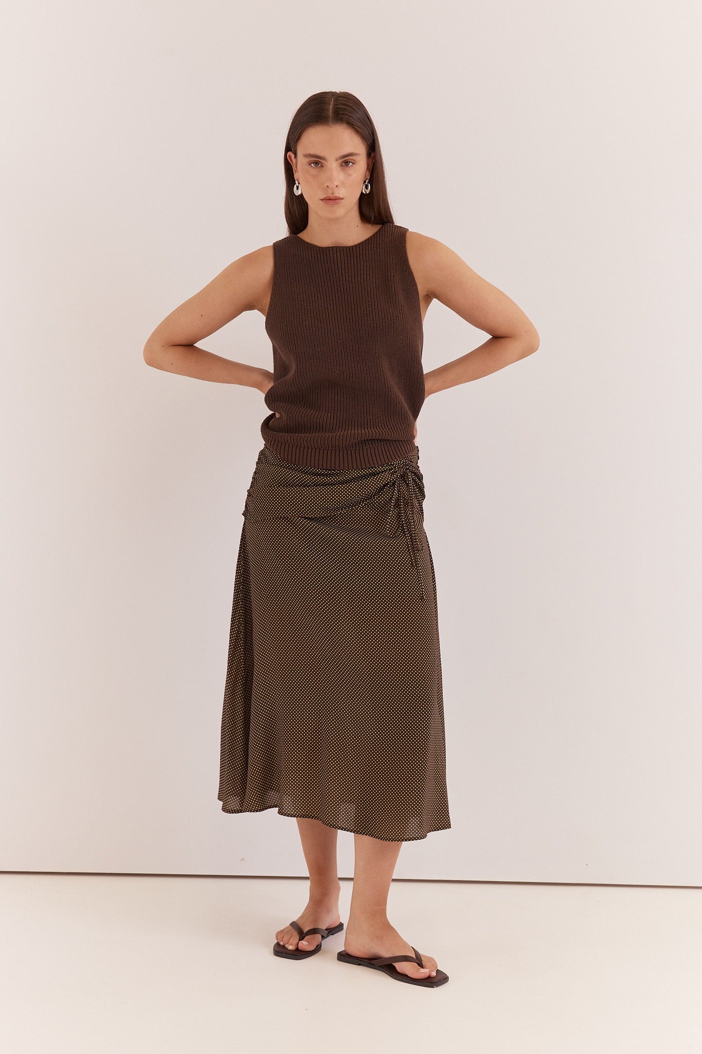 Kiani Knit Tank - Chocolate