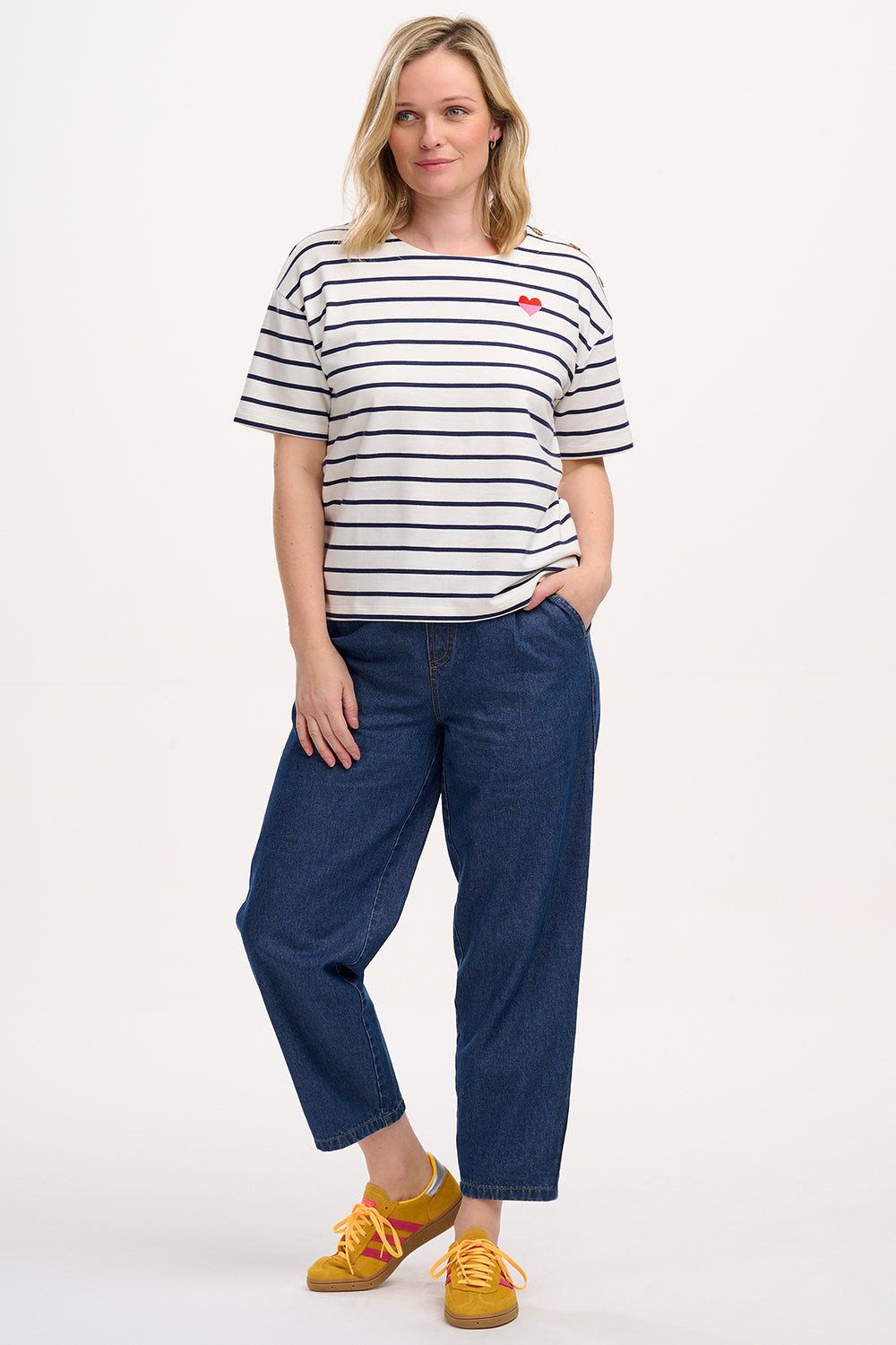 Kirby Breton Tee - Split Heart Stripes