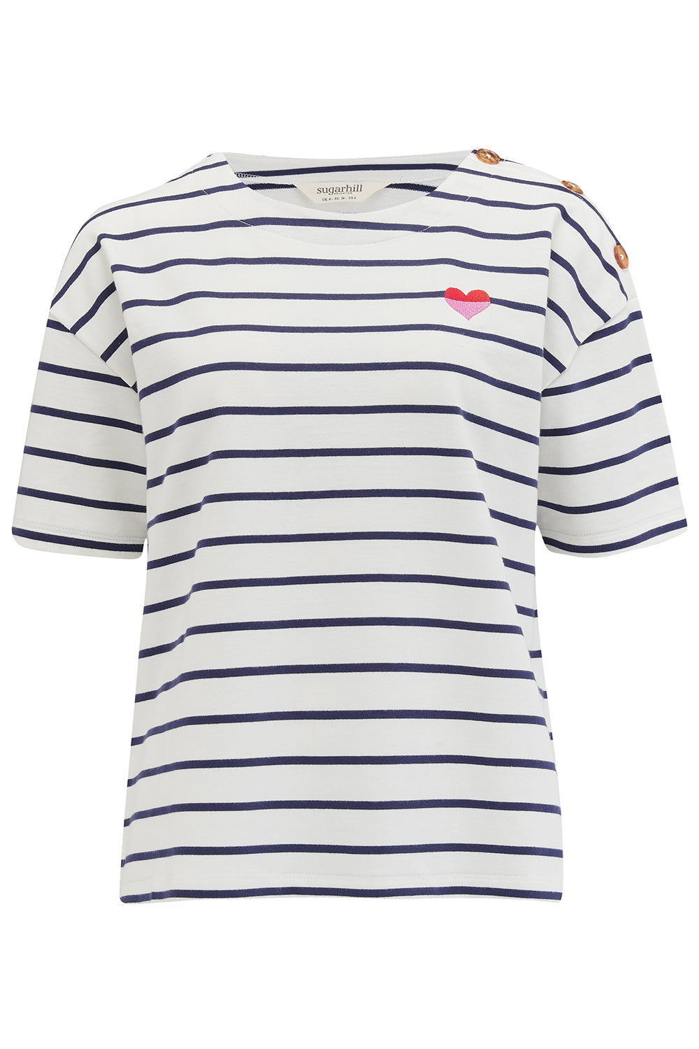 Kirby Breton Tee - Split Heart Stripes