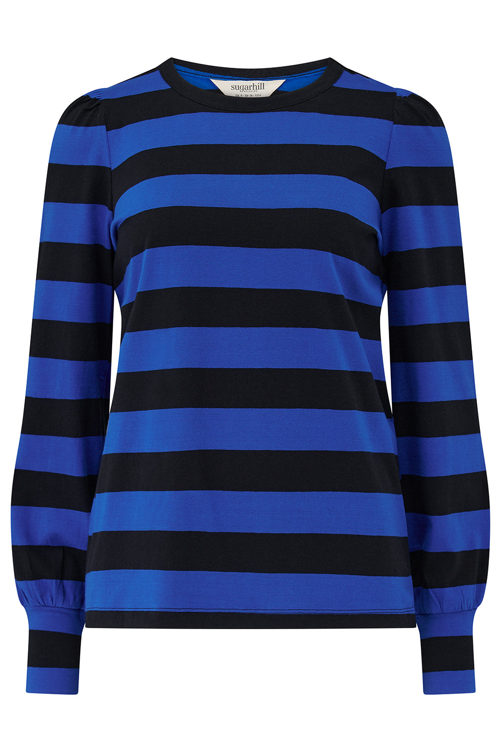 Griselda Jersey Top - Blue/Black Stripes