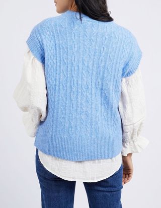 Bramble Knit Vest - Light Blue