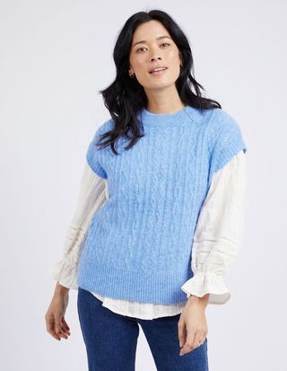 Bramble Knit Vest - Light Blue