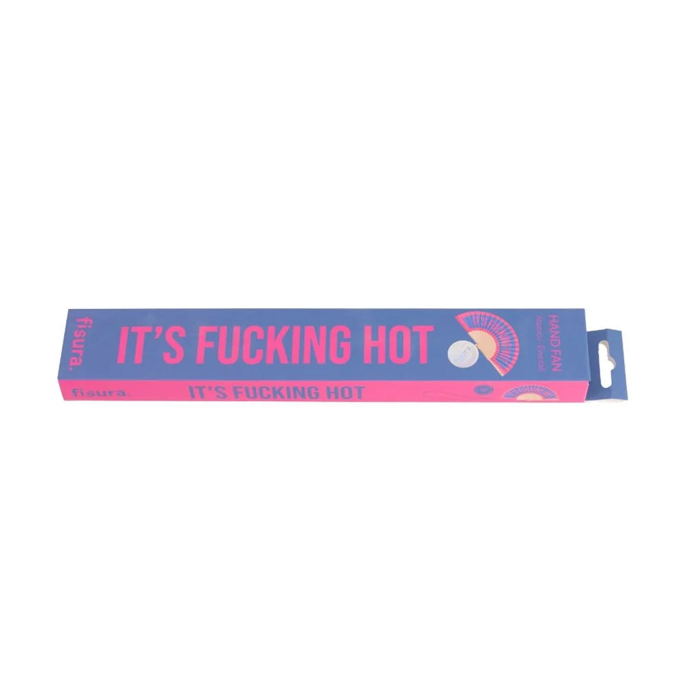 It's Fucking Hot - Pink/Blue Hand Fan