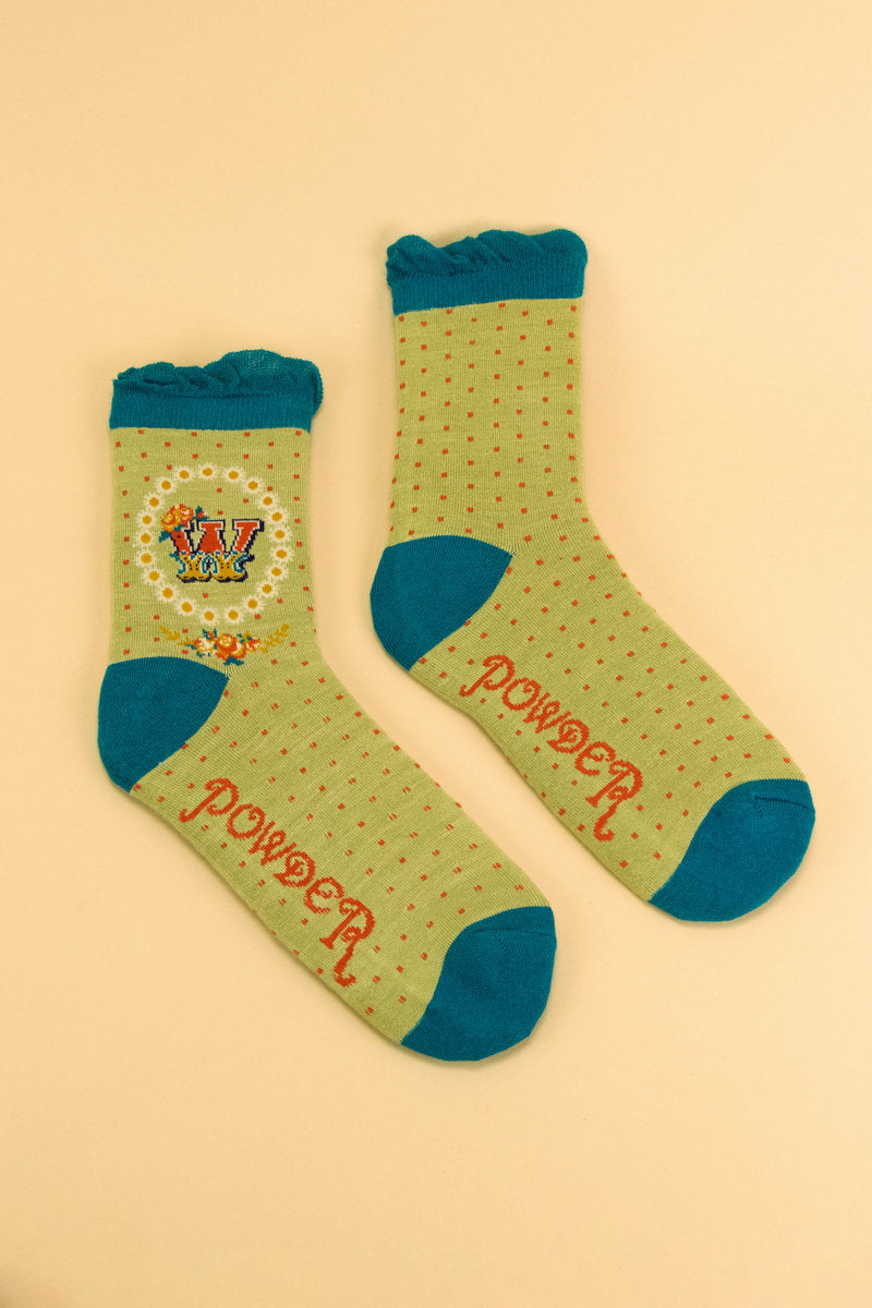 Letter Socks - W