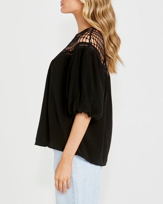 Faith Lace Top - Black