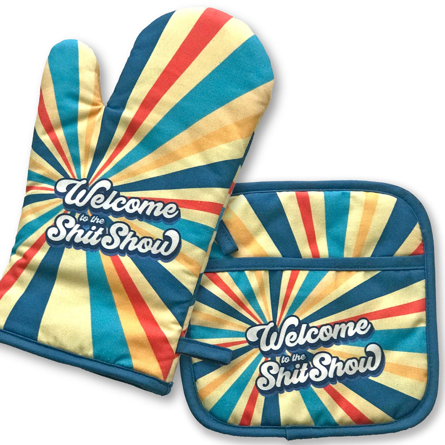Double Trouble Oven Mitt & Pot Holders - Various Designs available.