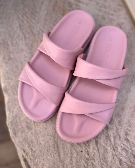 Ahoy Leather Slide - Pale Pink