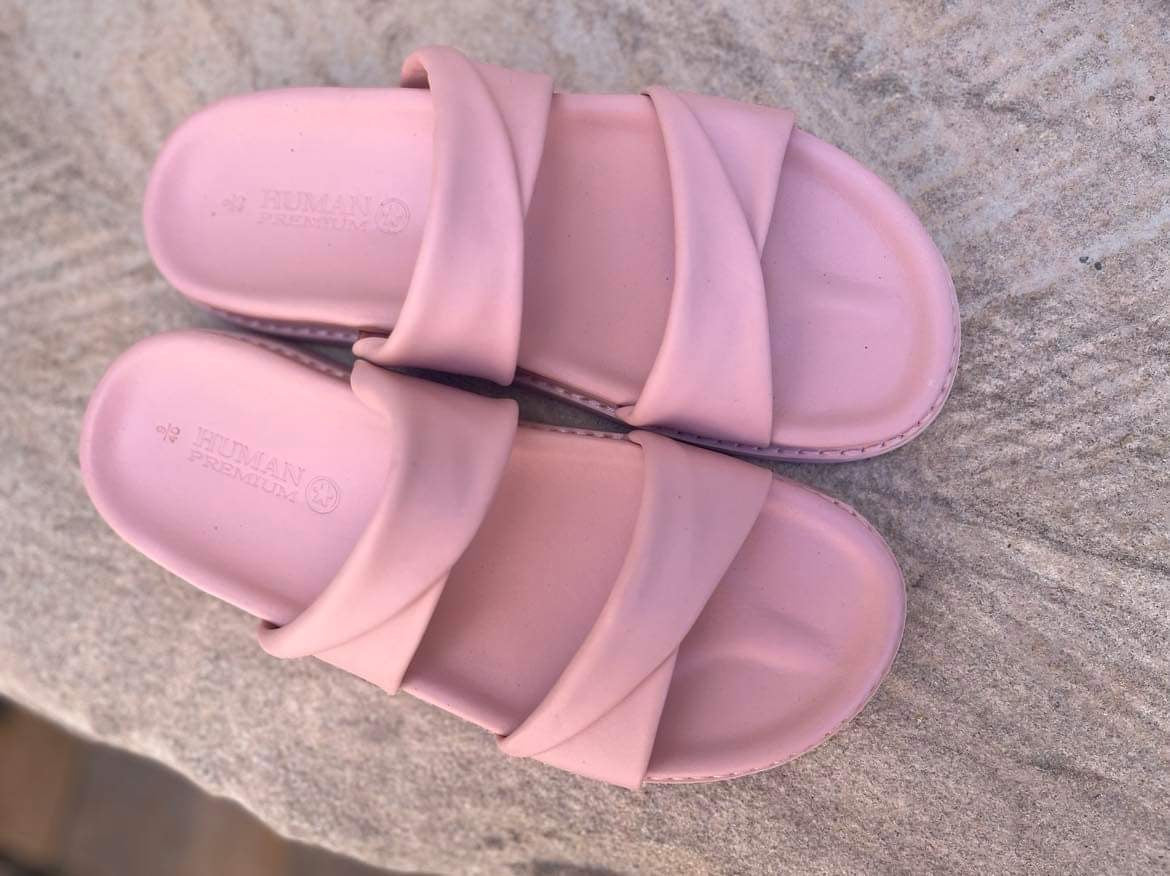 Ahoy Leather Slide - Pale Pink