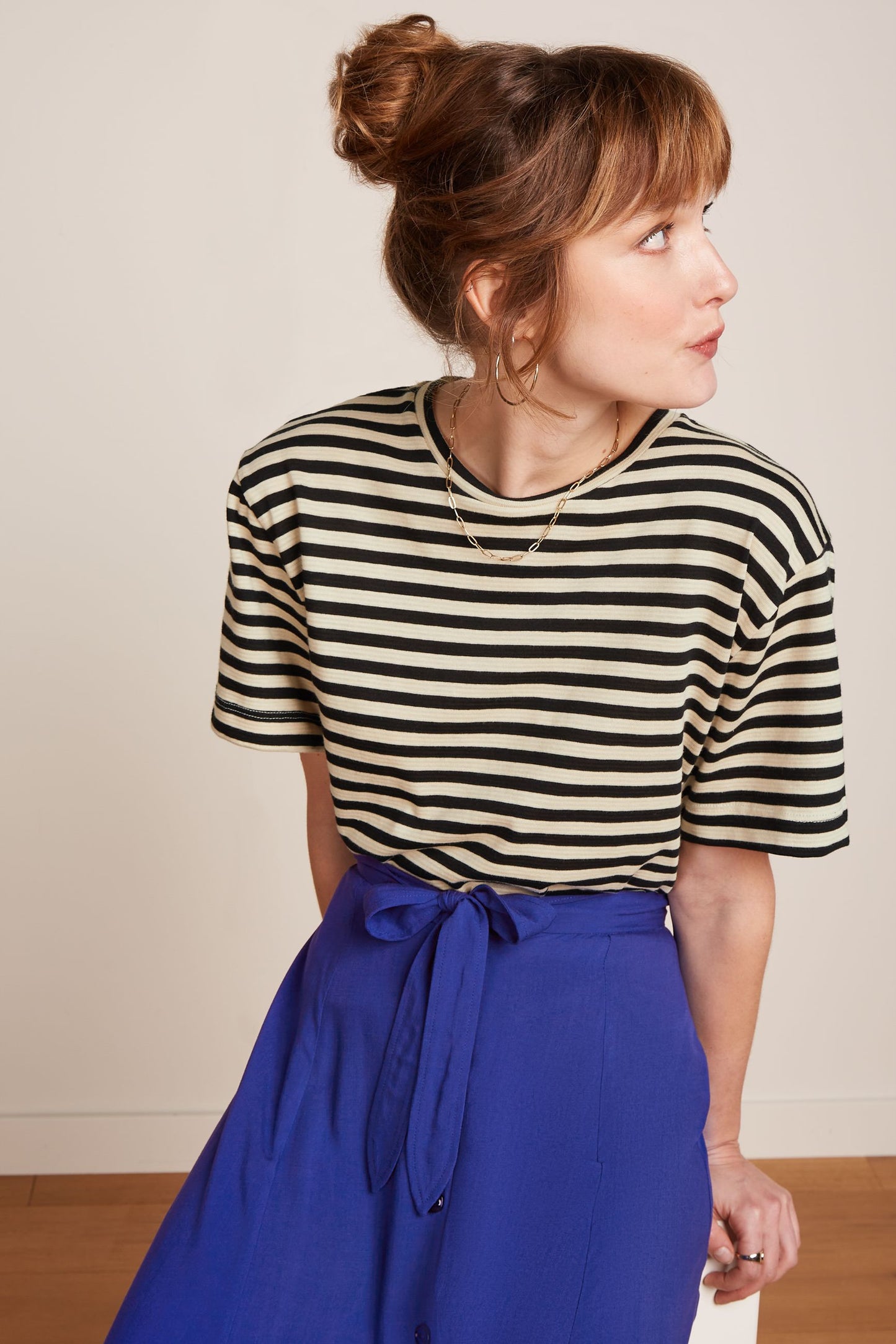 Boxy Tee - Chopito Stripe Black
