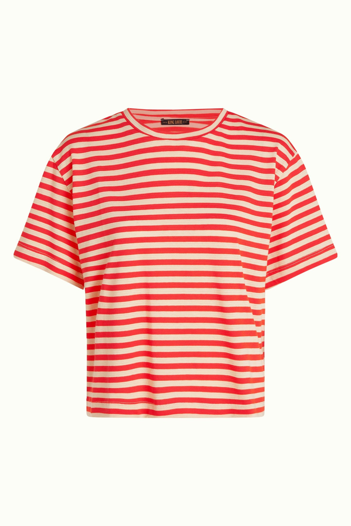 Boxy Tee - Chopito Stripe Fire Red