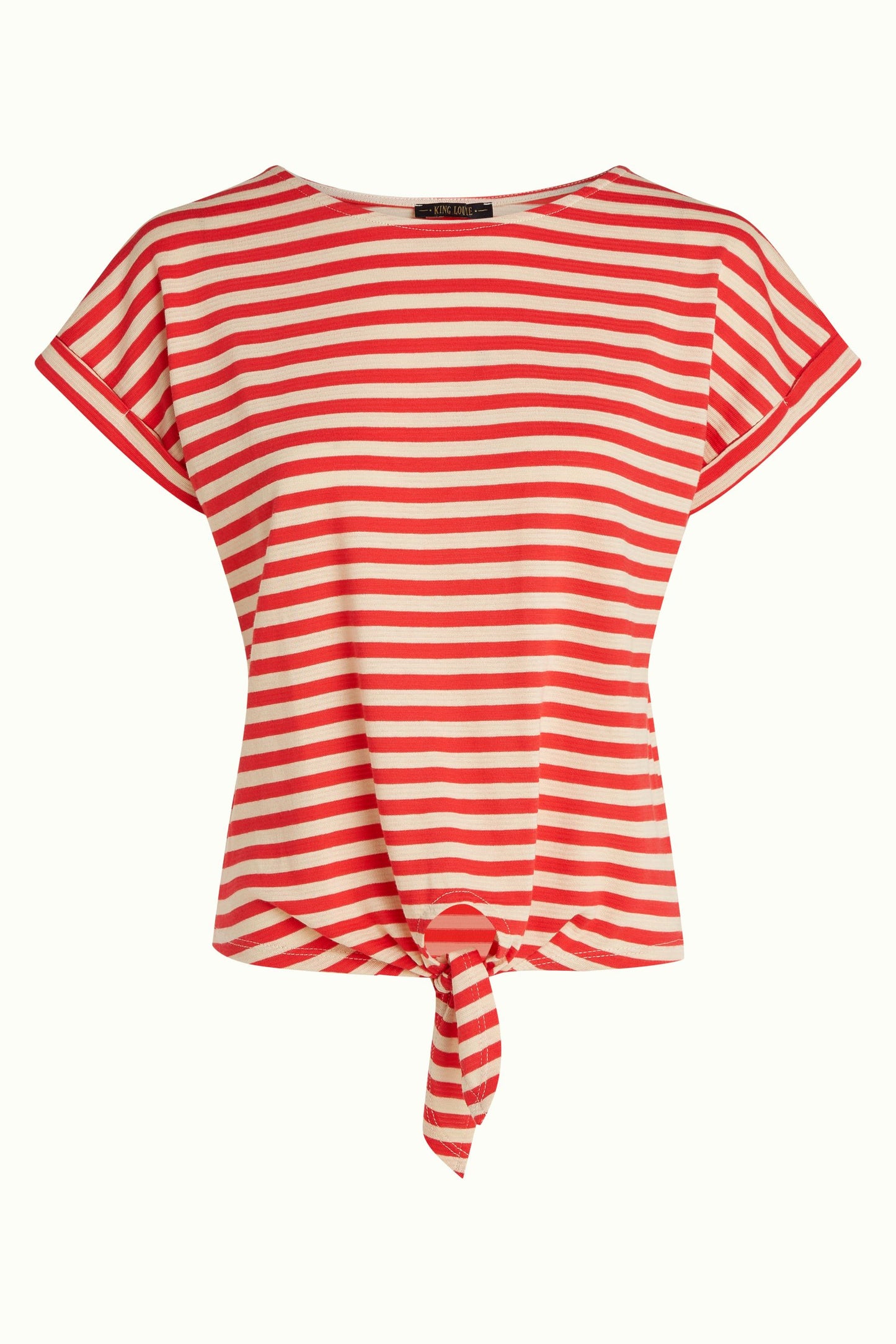 Aria Knot Top  - Chopito Stripe Fire Red