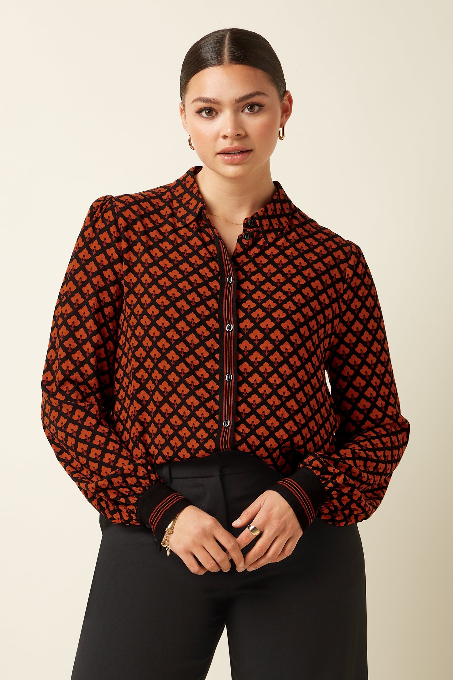 Maisie Blouse - Moire Black