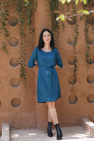 Twiggy Dress - Teal Twill