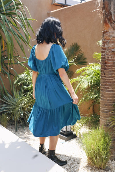 Elise Dress - Teal Twill