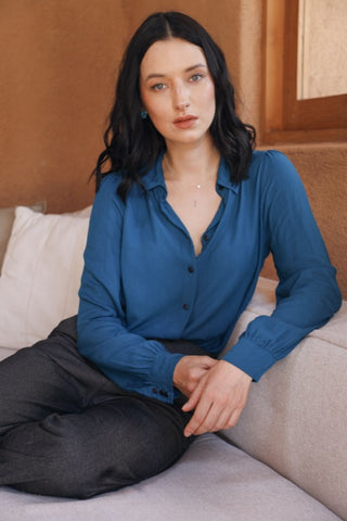 Joyce Blouse - Teal Twill