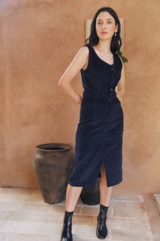 Darcy Corduroy Dress - Deep Navy