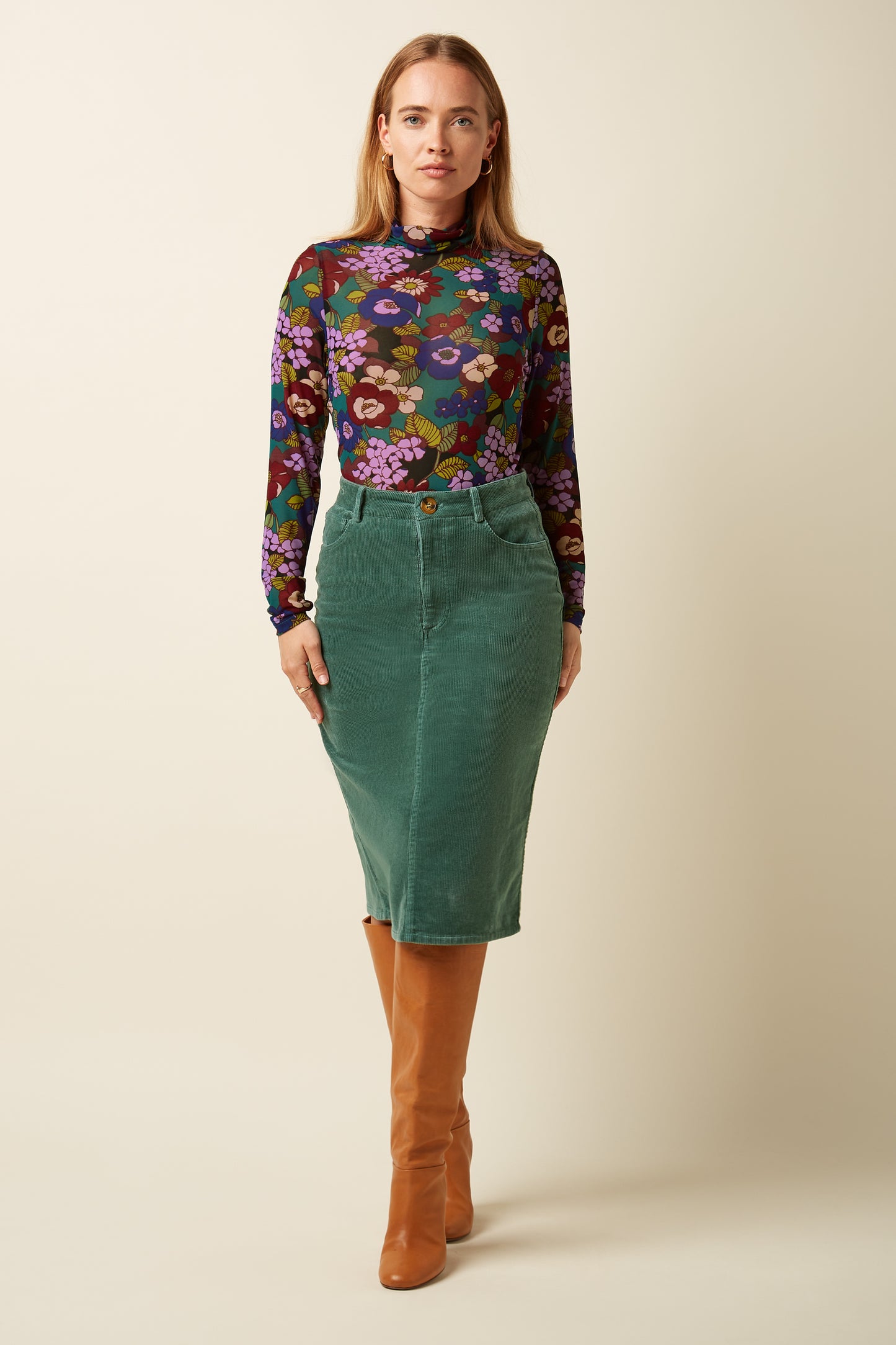 Prisca Skirt - Matcha Green Cord