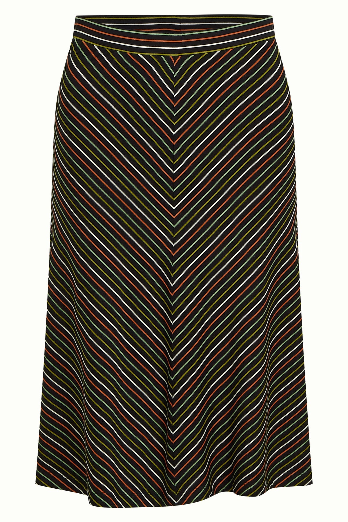 Juno Panel Skirt Menchini Stripe - Black