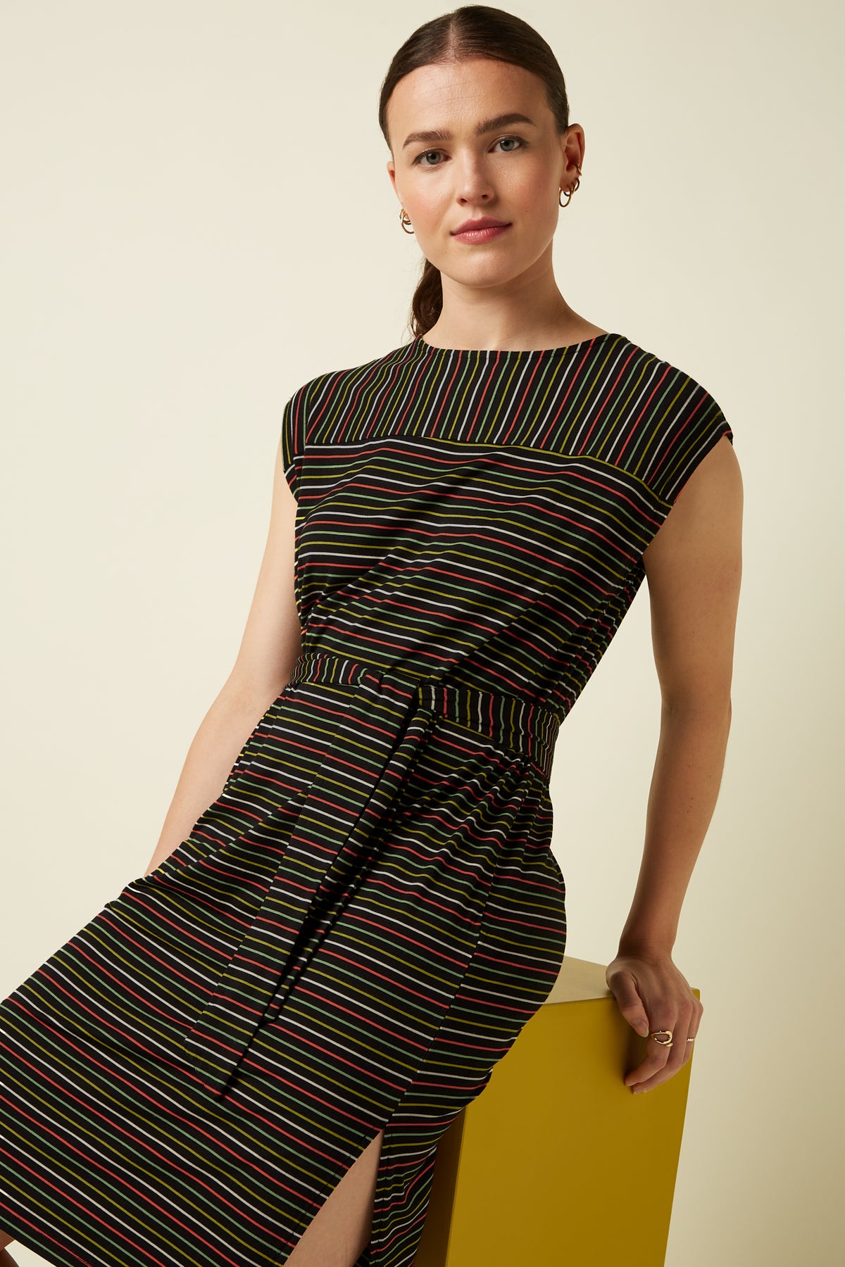 Vera Dress Menchini Stripe - Black