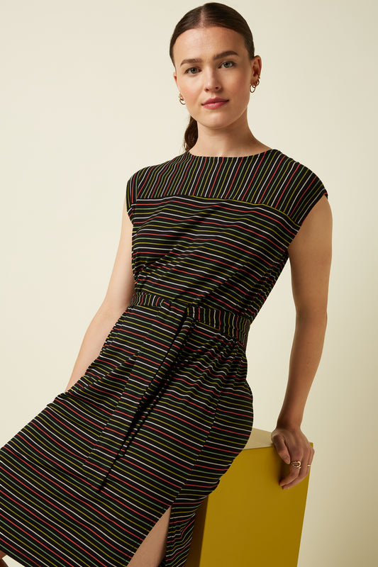 Vera Dress Menchini Stripe - Black