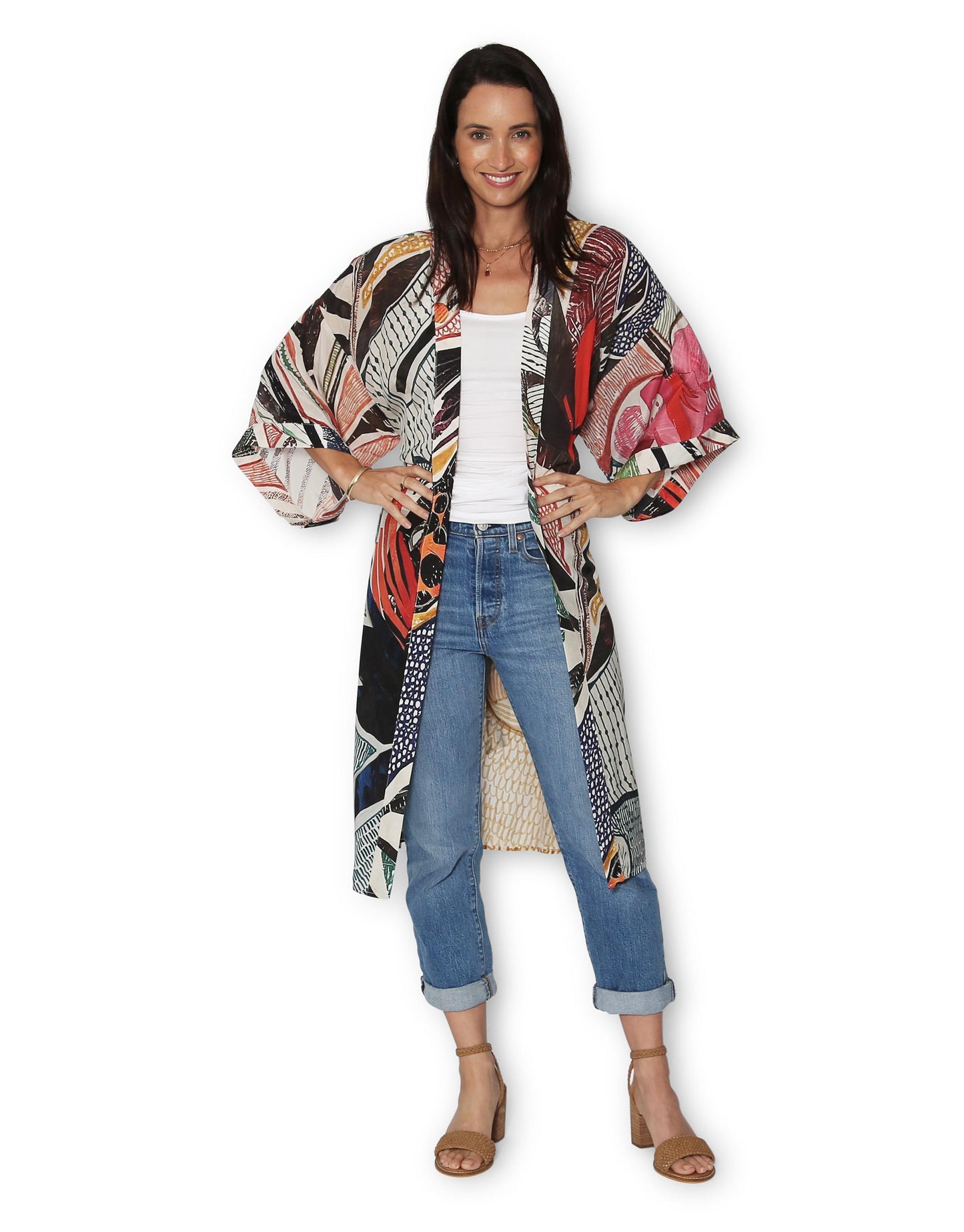 Longline Silk Kimono - Sunshine And Natives