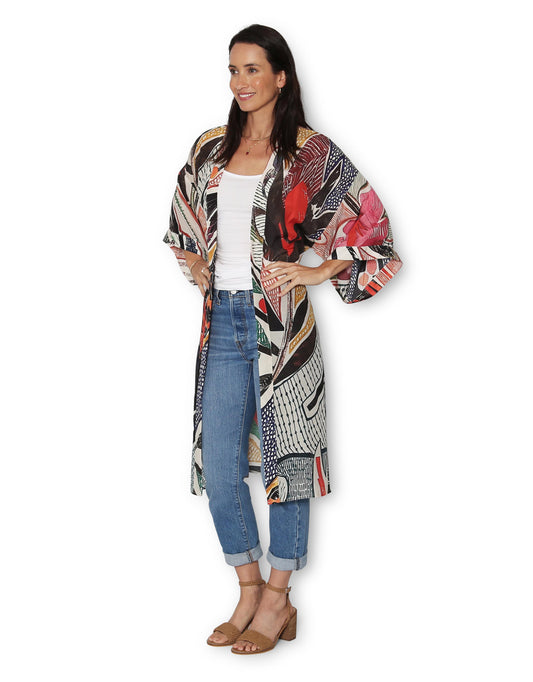 Longline Silk Kimono - Sunshine And Natives