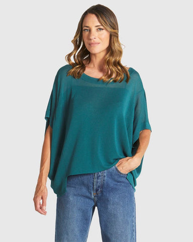 Irises Knit Top - Teal