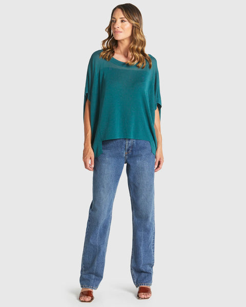 Irises Knit Top - Teal