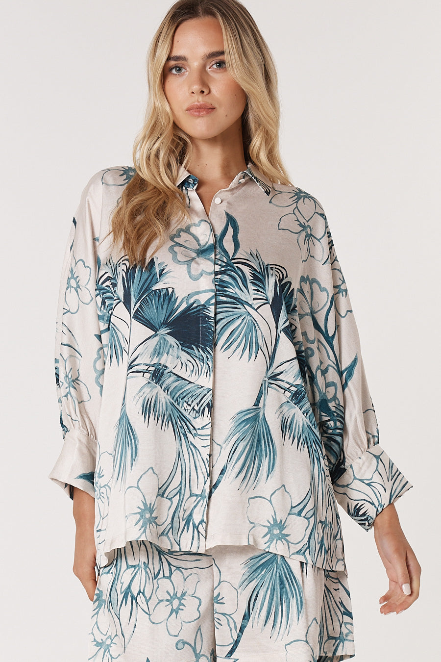 Solstice Palms Shirt - Cream