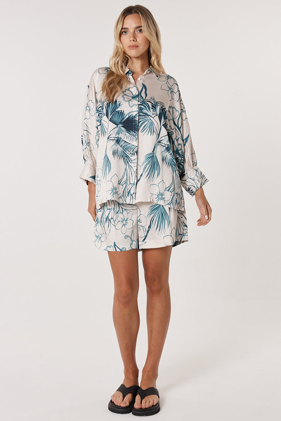 Solstice Palms Shirt - Cream