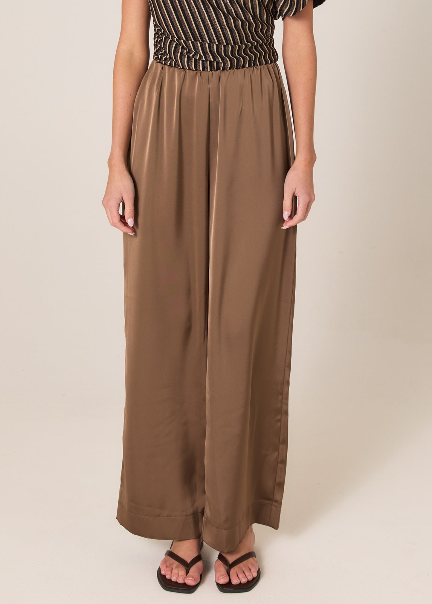 Dahlia Satin Pant - Bronze