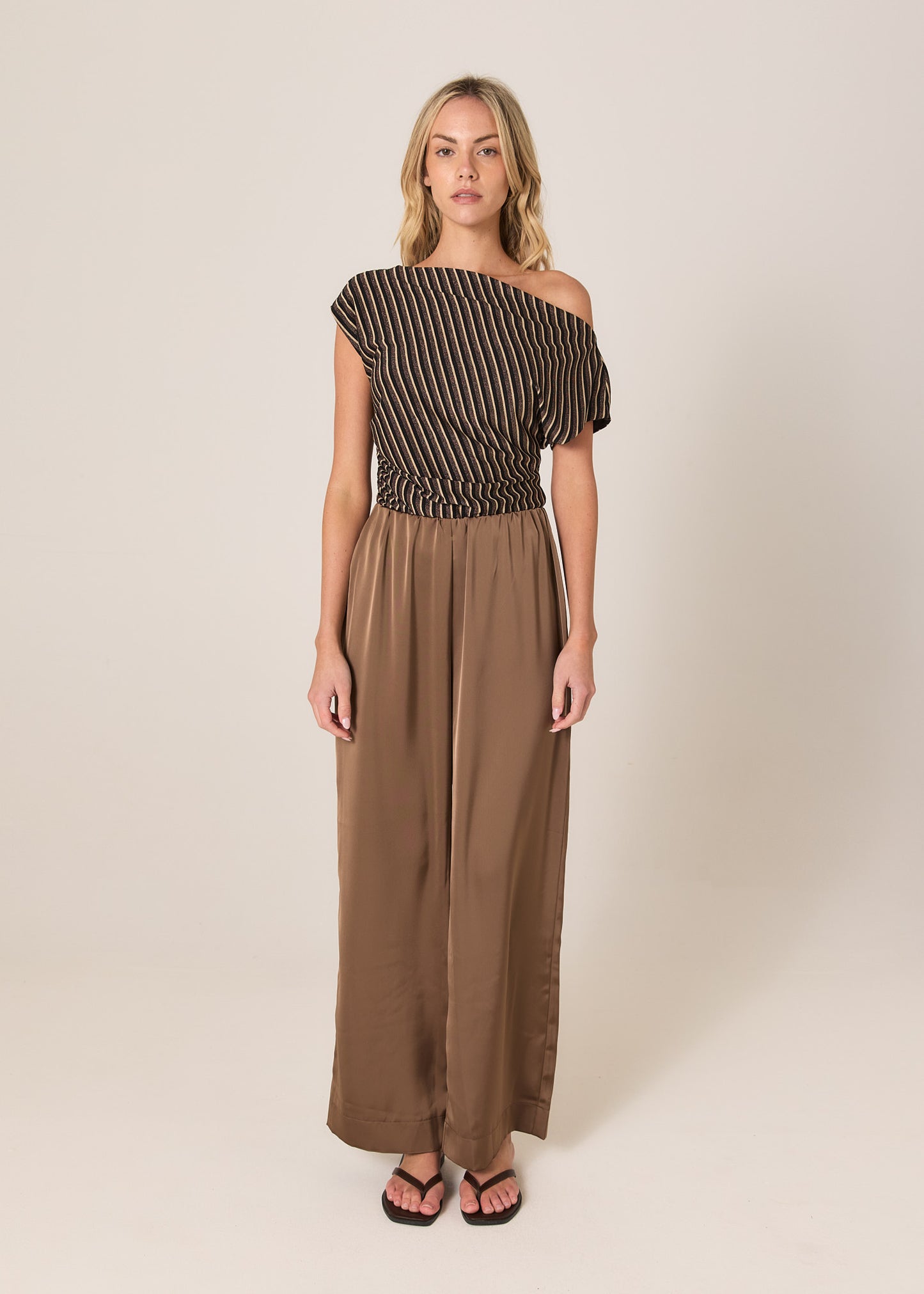 Dahlia Satin Pant - Bronze