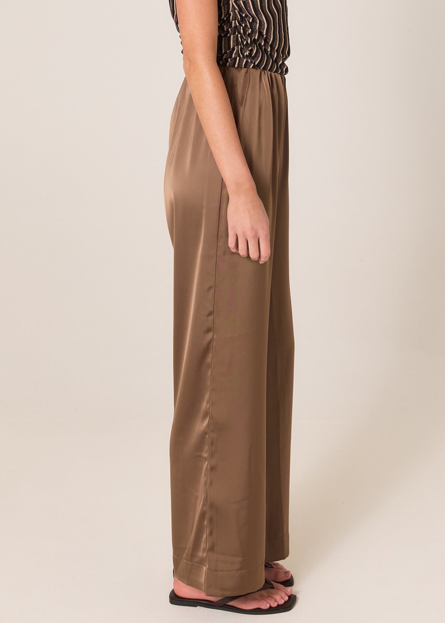 Dahlia Satin Pant - Bronze