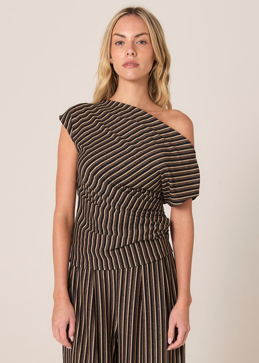 Everlyn Metallic Jersey Top - Multi