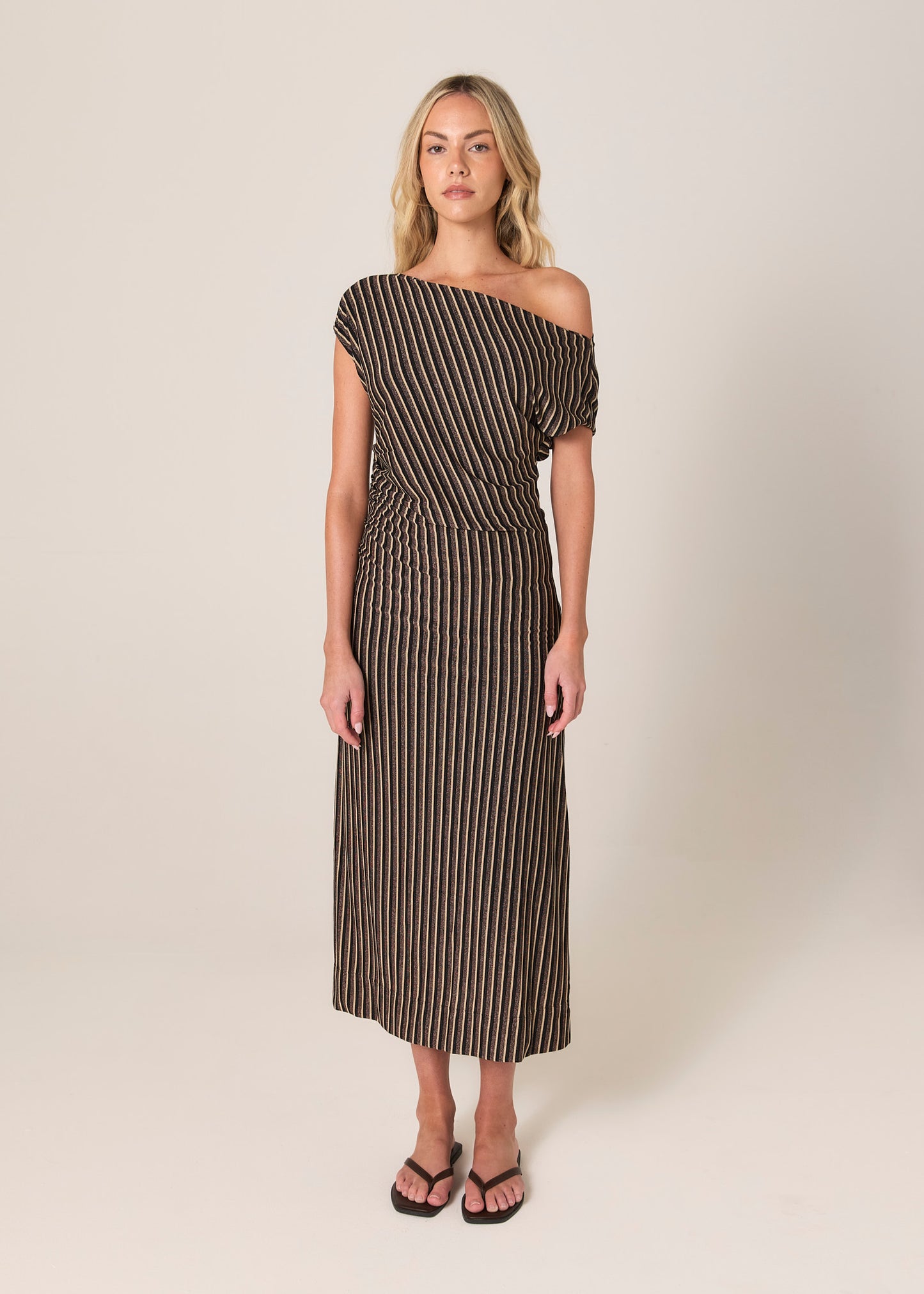 Everlyn Metallic Jersey Dress - Multi