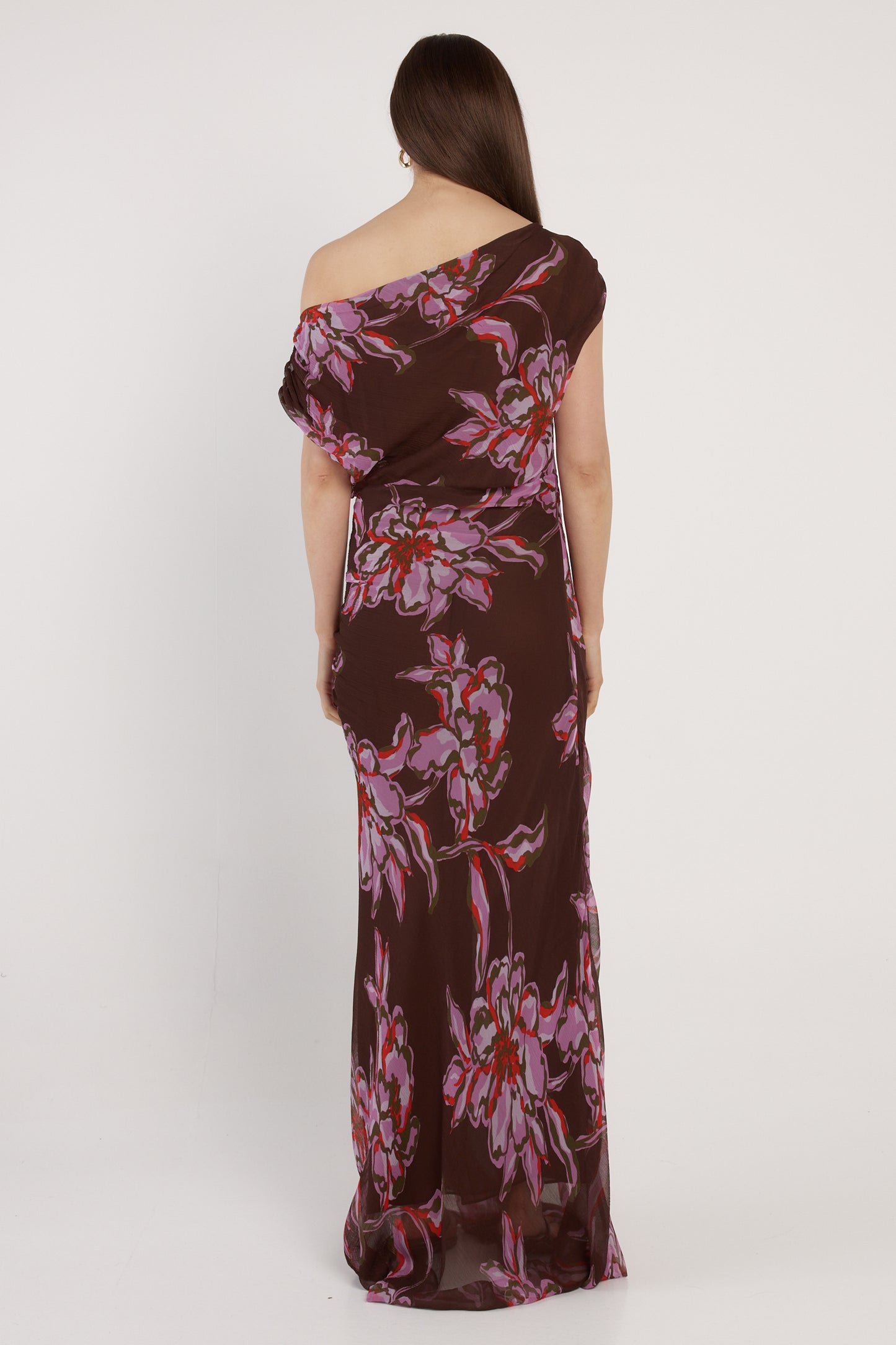 Margo One Shoulder Dress - Dark Flower
