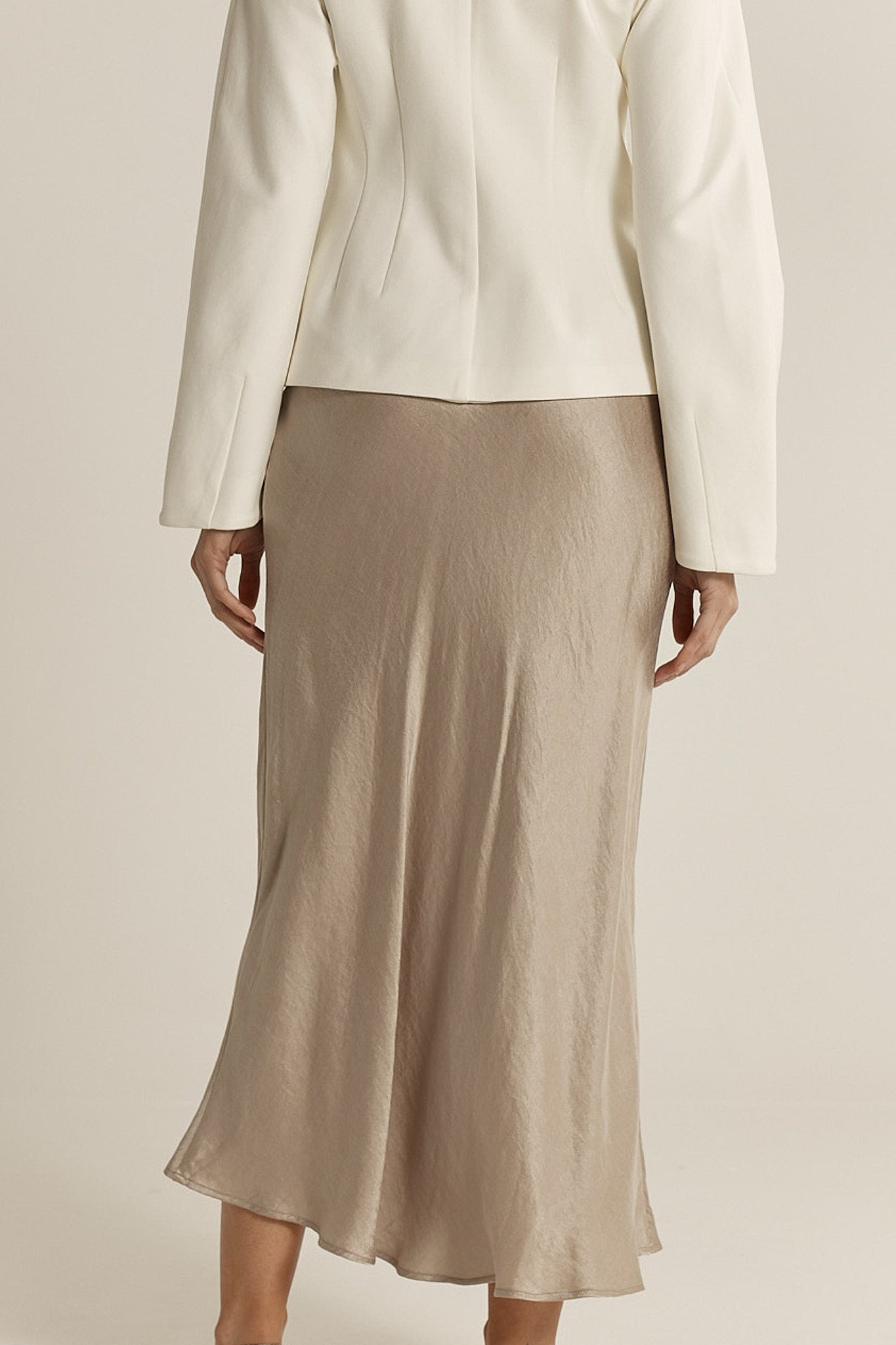 Anya Bias Cut Skirt - Champagne