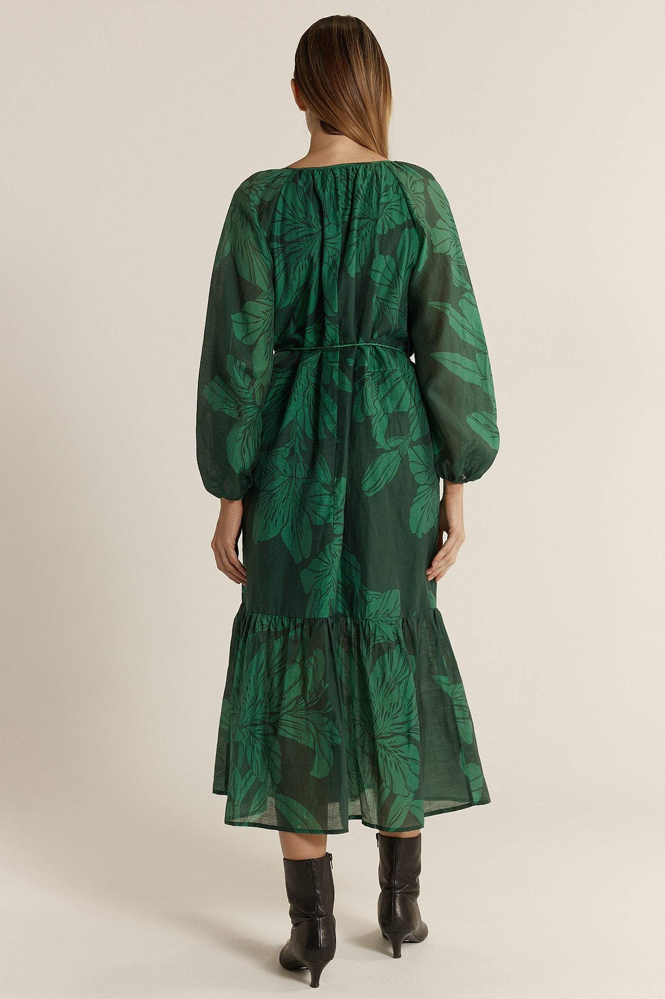 Lynn Tiered Dress - Evergreen