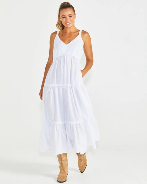 Phillips Tiered Dress - White