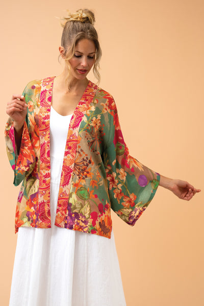 Birds and Blooms Lux Kimono Jacket - Sage